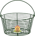 Colorful Metal Mesh Wire Egg Collecting Basket with Handle Portable Garden Vegetable Fruit Storage Lightweight Hanging Collector for Farmhouse Gathering Kitchen Picnic (Green, Large - 12")