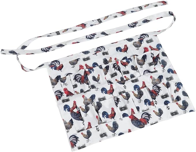 Eggs Collecting Apron for Chicken Hens Duck Goose, Adult Style L with 12 Pockets, Hands Free Egg Gathering Apron for Farm Kitchen Use, Strong Cloth Material for Safe Egg Storage (Type 4)