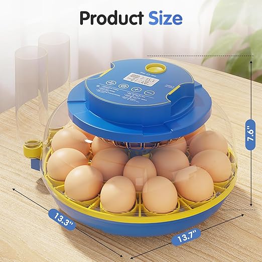 Chicken Egg Incubators for Hatching Eggs, 18 Egg Incubator with Automatic Egg Turning, Digital Control, 2 Egg Trays, Candler & Automatic Water Refill for Chicken Quail Duck Turkey Goose Bird