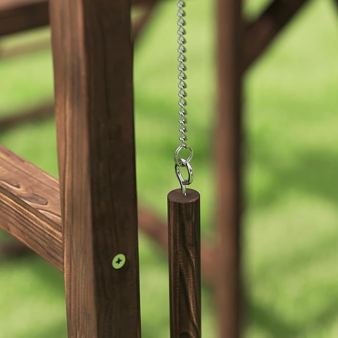PawHut Chicken Coop Perches with Swing, Roosting Bars, Activity Play Set, Wooden Chicken Coop Accessory Toys for 4-6 Chickens, Coffee