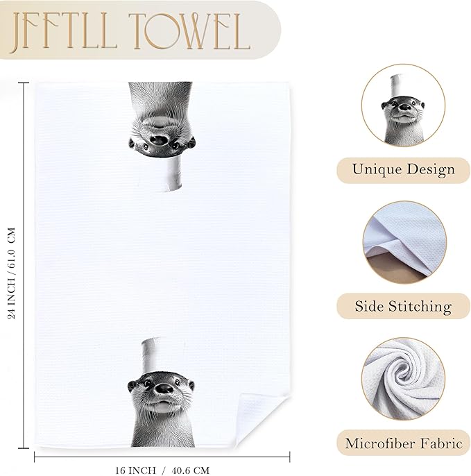 Otter Gifts Bathroom Hand Towels, Otter Decor, Funny Decorative Hand Towels for Bathroom, 16x24 Inch Set of 2
