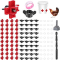 40 Pack Chicken Water Nipples, Horizontal Chicken Nipple Waterer with Drill Bits Side Mount Automatic Poultry Water Nipples Non Leak for Bucket Poultry Feeders Coop Outdoor Waters Saving Design