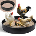 BJADE'S Adjustable Chicken Dust Bath Tub,25'' D * 5.9'' H, Bottomless Design,Chickens Coop Accessory,Chicken Cage Lime Container for Chickens,Ducks,Turkeys,Quails for Chicken Coops