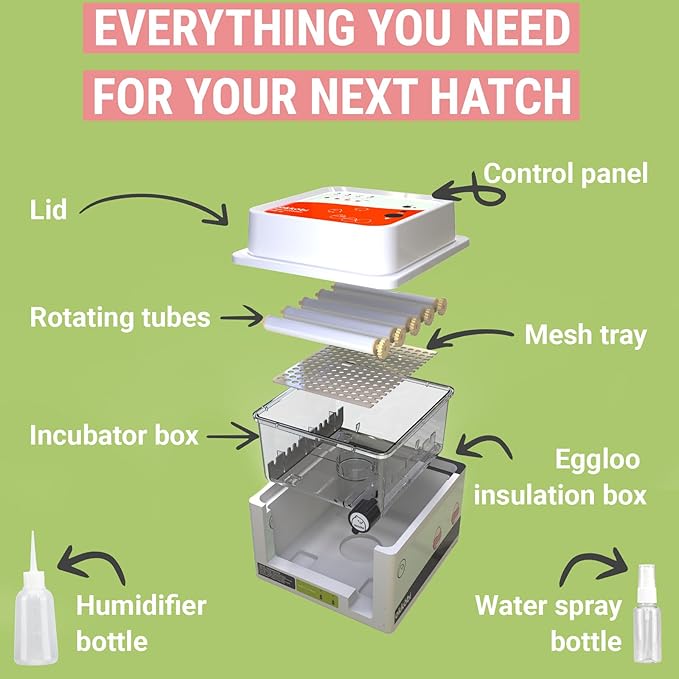 OBI-12 Egg Incubators for Hatching Eggs – Incubator for 12 Eggs with Automatic Egg Turner - Brooder for Chicken Eggs, Quail, and Duck Eggs - Orange