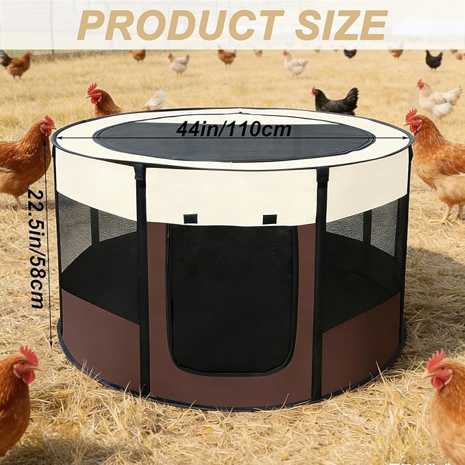 Brooder Box for Chicks, Chicken Brooder Playpen with Dual Door, Breathable Mesh Ventilation, Pop-Up Baby Chicken Pen Supplies Brooding Up to 15-20 Baby Chicks Ducks Quails