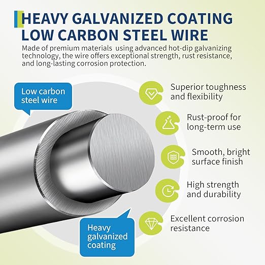 Cattle Fence 5ft x 164ft, 14 Gauge Galvanized Heavy Zinc Coated Wire Fencing for Cattle Goat Deer Hog Horse Livestock Yard Protection