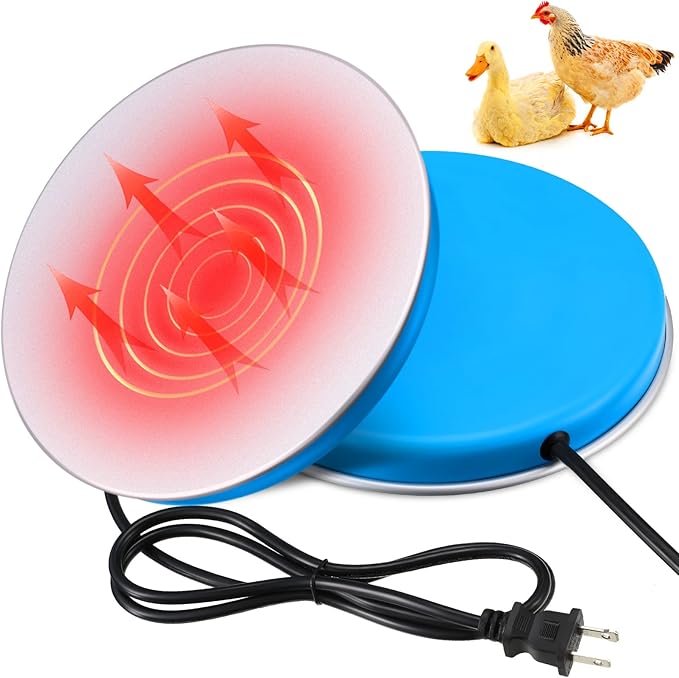 Heated Chicken Waterer Poultry Water Heater Warmer Base Heated 110v Chicken Water Heater Electric for Winter Deicer Poultry Founts Coop Accessories with 59 Inch Cord(Large, 65W)