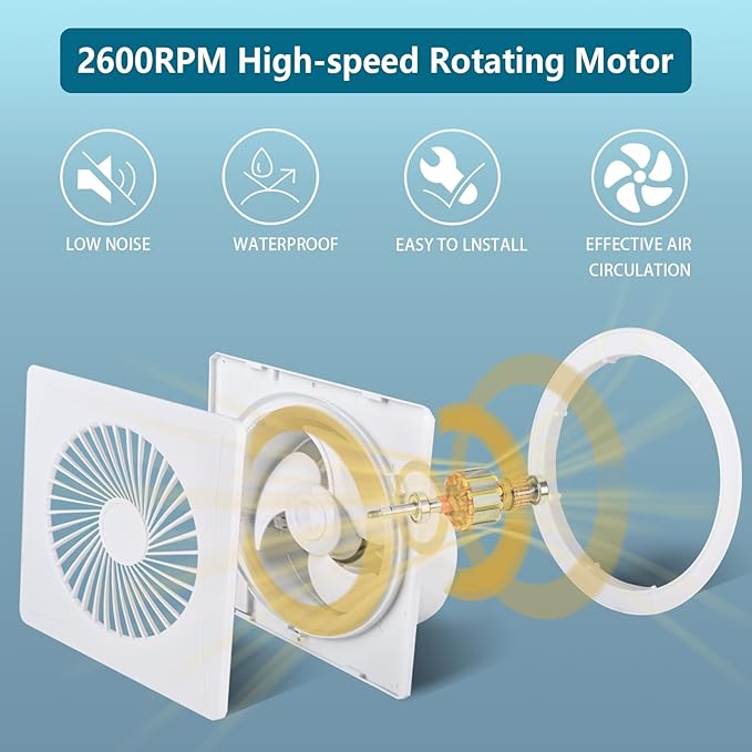 Solar Fan for Chicken Coop,25W Solar Panel+8" High Speed Solar Exhaust Fan with Bracket,Solar Fan with Power Adapter,Waterproof Solar Powered Fan for Chicken Coop,Greenhouse,Shed(White)