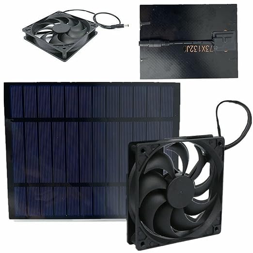 Solar Powered Exhaust Fan, 10W 12V 2A Wall Mount Ventilation and Cooling Dual Fans Waterproof Window Exhaust Ventilator, Portable Solar Panel Fan Kit for Chicken Coop, Greenhouse, Dog House