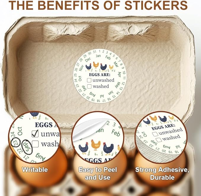320 Pcs Funny Egg Carton Labels, 2 Inch Round from You Local Egg Dealer Farm Fresh Egg Sticker PET Adhesive Egg Packaging Sticker for Box Container Carton Farm Supplies