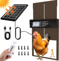 Automatic Chicken Coop Door - Auto Chicken Coop Door with Timer, Sensor, & Remote Control - Smart Poultry Door Opener with Durable Construction - Chicken Coop Supplies & Accessories - Brown