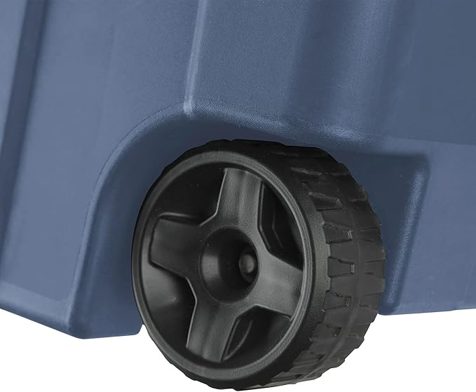 2-Pack 40 Gallon Heavy-Duty Stackable Storage Bins with Secure Lids & Smooth-Rolling Wheels – Organizing Containers for Home, Garage, Office & Basement (Blue)