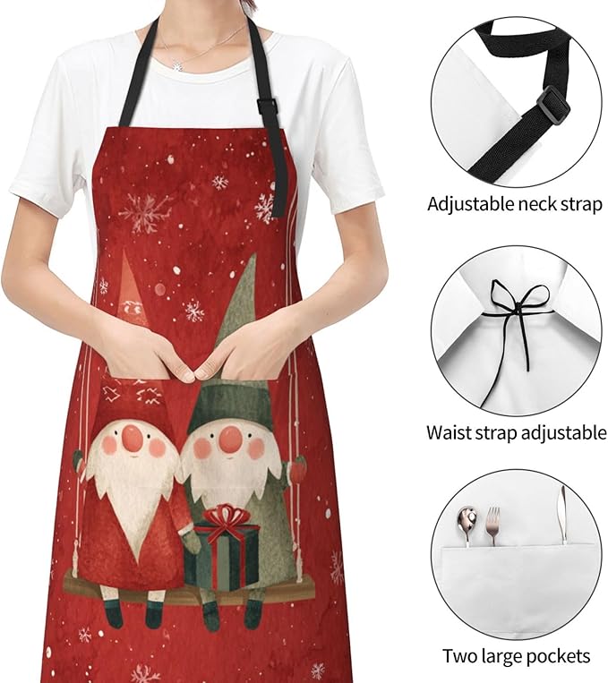 Shark Jumping Home Aprons 2 Pockets 33"×28" for Men Women, Ocean Sea Waterproof Kitchen Cooking Bib