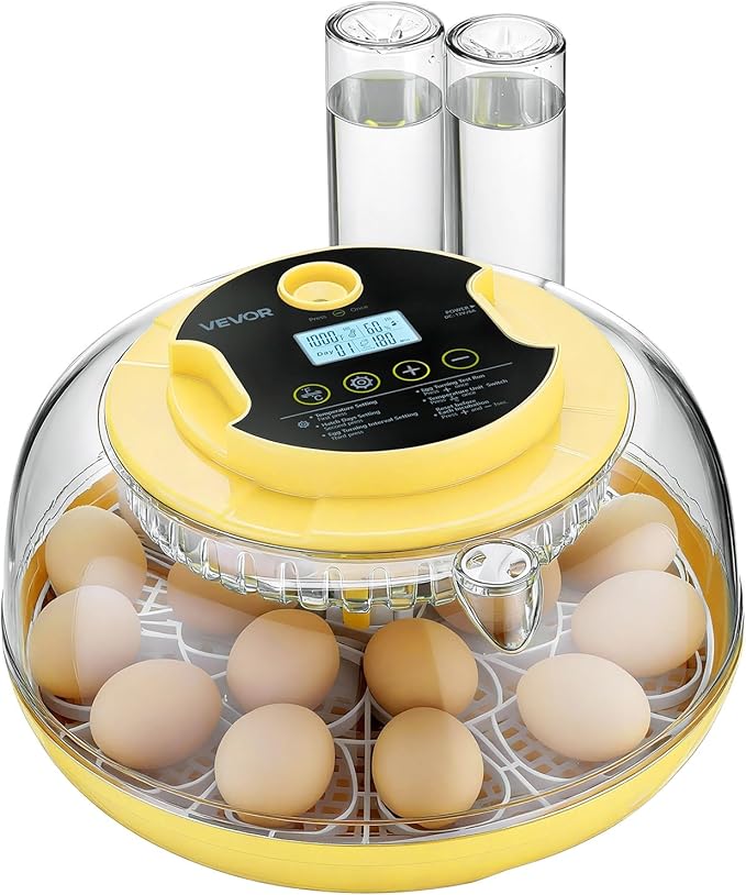 VEVOR 18 Egg Incubator, Automatic Egg Turner with LED Candler, Temperature & Humidity Control, 360° View Clear Window, Auto Water Refill, Poultry Eggs Incubators for Hatching Chicks Ducks Goose Quail