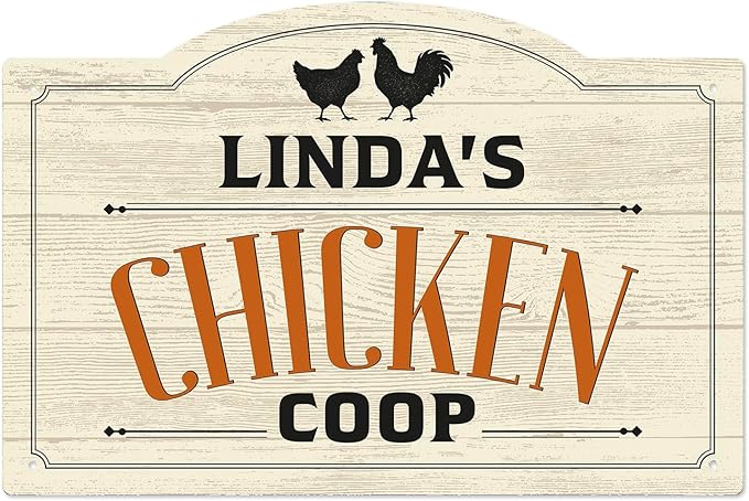 Custom Farm Chicken Coop Sign, Personalized Name Farmhouse Décor, For Outdoor and Sign, 12x18 Inches, Rust Free .063 Aluminum, Fade Resistant, Made in USA by Sigo Signs