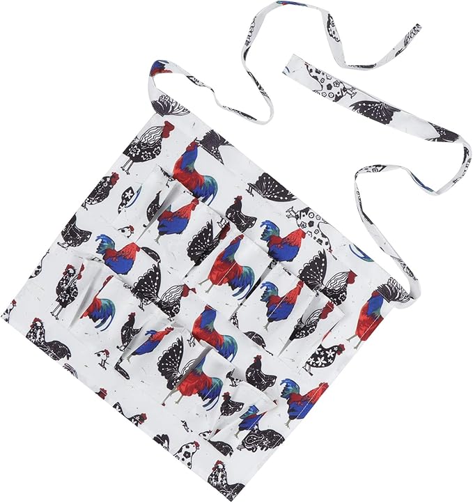 Eggs Collecting Apron with Multiple Pockets, Farmhouse Supplies, Hands Free Egg Gathering Apron for Chicken Duck Eggs, Durable Polyester Material with Adjustable Straps for Comfort (2 M)