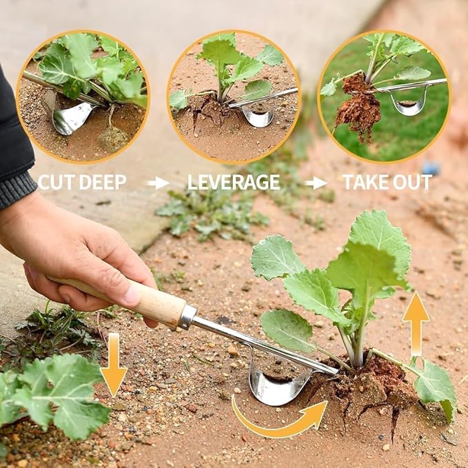 Weeding Tools Garden Weeding Tool Uprooting Weeding Tool Garden Hand Weeder Weed Pulling Tool for Vegetable Gardening Backyard Farm Planting(3 PCS)
