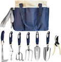 Gardening Tool Set, 9-Piece Heavy-Duty Aluminum Garden Tools with Non-Slip Handles and Large Tool Bag with Storage Pockets, Durable Hand Gardening Tools - Perfect Gardening Gift for Men and Wome