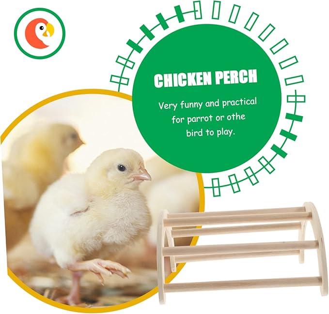 Wooden Bird Stand Play Stand Chicken Roosting Bar Parrot Training Rack Chicken Coop Toy