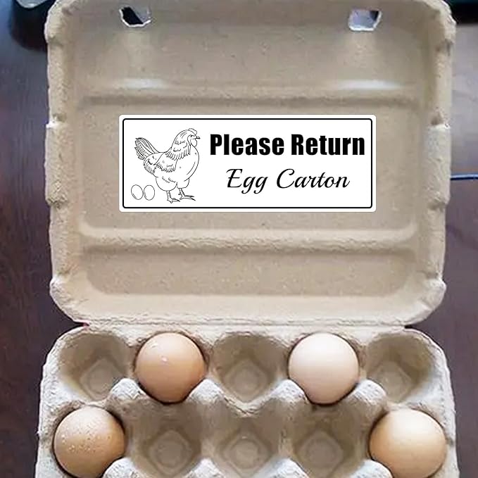 1 x 2.625 Inch 500 Pcs Please Return Egg Cartons Stickers Farm Fresh Eggs Carton Labels - Chicken Container Packaging Stickers for Egg Producers,Organic Farms,Farmers’ Markets