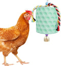 Extra Large Chicken Chewing Toy, Chicken Beak Grinding Stone with Bells, Cage Toys for Poultry (Green)