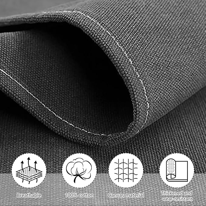 Unisex Aprons with Large Pockets,Cotton Canvas Cross Back Heavy Duty Adjustable Work Apron,Size Kids to Adult