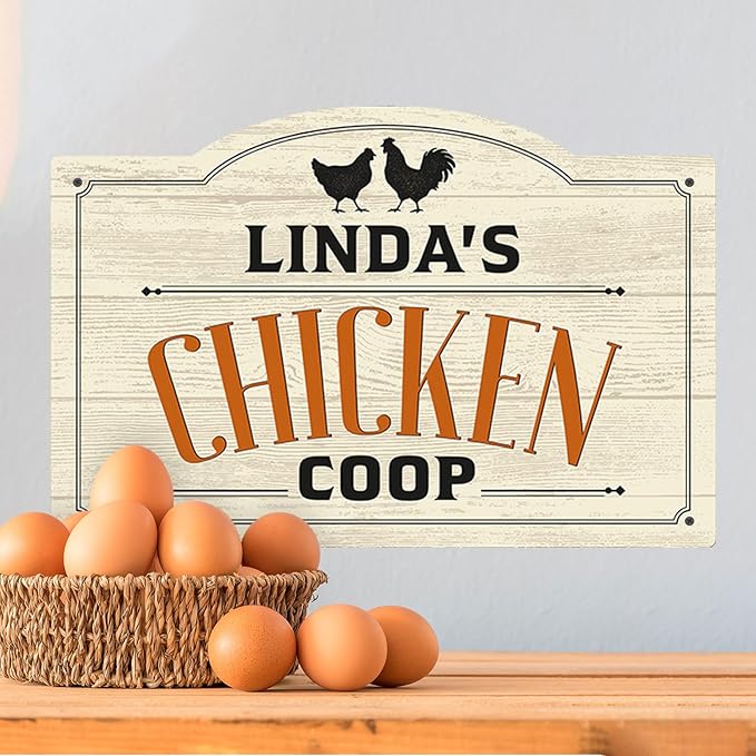Custom Farm Chicken Coop Sign, Personalized Name Farmhouse Décor, For Outdoor and Sign, 12x18 Inches, Rust Free .063 Aluminum, Fade Resistant, Made in USA by Sigo Signs