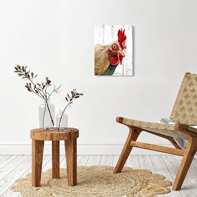 Rooster Kitchen Decor Wall art - Abstract Farmhouse Chicken Canvas Painting Picture Prints Artwork for Home Kitchen Decor
