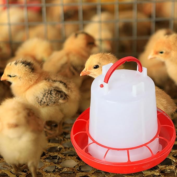 6pcs Chicken Feeder and Waterer Set, Chicken Water Dispenser, Baby Chick Waterer, Hanging Chickens Feeder, 1.5L Poultry Waterer Kit, No Spill Design for Baby Chicks, Ducklings