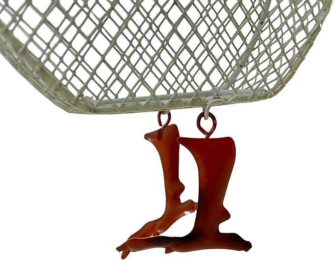 Gift Essentials Metal Mesh Bird Feeder, Rustic Rooster with Hanging Chain, Holds Approximately 5 Cups Bird Seed