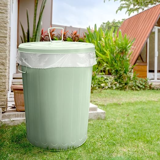 Plexon 20 Gallon Metal Trash Can and 13 Gallon Metal Trash Cans with Lids Outdoor Garbage Cans Heavy Duty Galvanized Buckets with Lids for Garage Workshop Ash Storage Farmhouse, Bundle