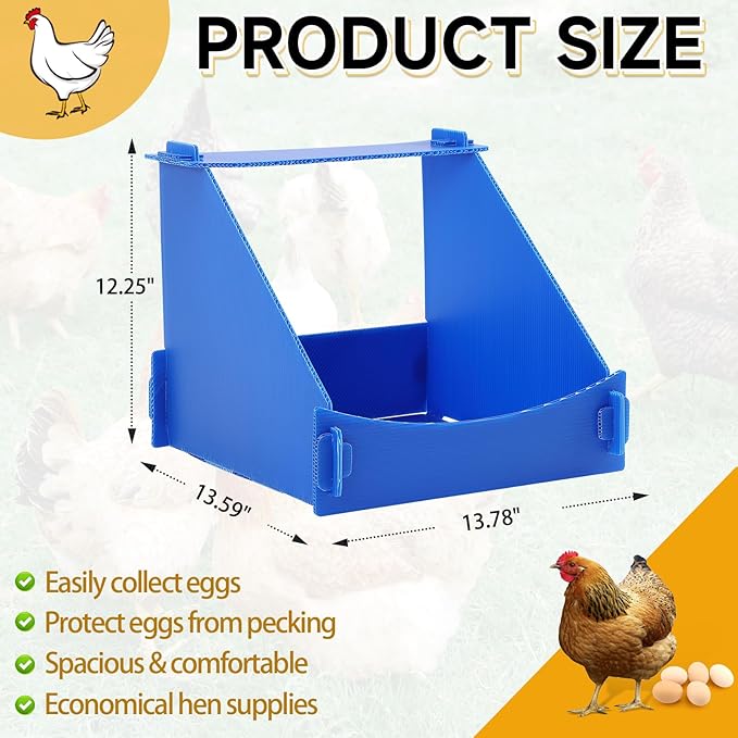 Felmis Chicken Nesting Box,Chicken Nesting Boxes for Laying Eggs, Big Duty Laying Nest Box for Hens, Duck and Poultry, 4 Pack