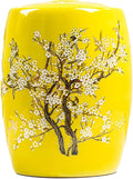 Ceramic Rice Storage Container, Large Ceramic Jar for Rice, Ceramic Rice Bucket with Lid Dispenser, Airtight Grain Storage Bin, Porcelain Kitchen Storage Box, Sealed Storage for Flour, Tea, Nuts(Yello
