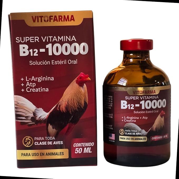 B-12 10000 Oral Liquid Supplements Roosters, Chickens, Poultry Vitamins Natural Product - 50 ml Health Support for Roosters
