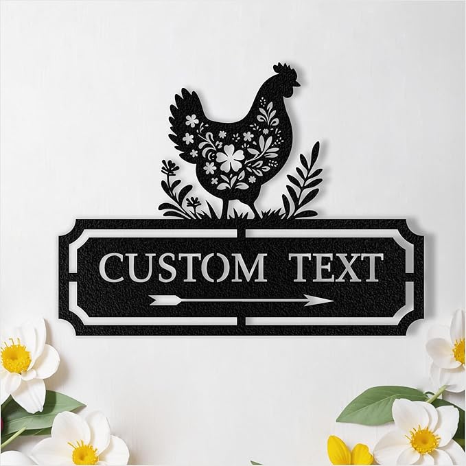 Custom Chicken Coop Signs, Personalized Funny Chicken Coop Signs, Custom Metal Farm Signs for Outdoor, Chick Hen House Sign Funny Farmhouse Outside Wall Decor Gift