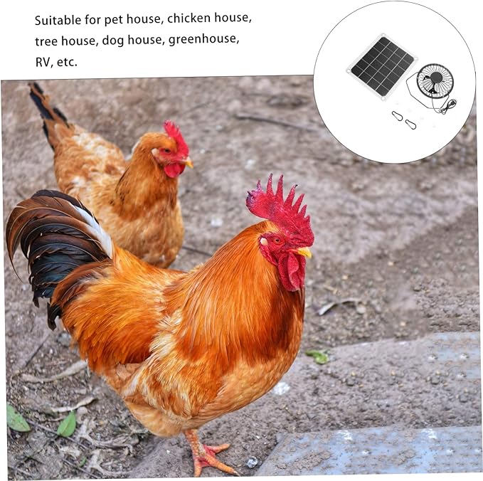 10w Solar Panel Fan for Attic Solar Exhaust Ventilation System Pet House Chicken Coop Fan