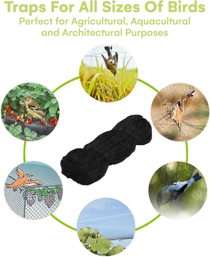 Noa Store Nylon Mesh Anti Bird Netting [25x50] ft for Fruit Trees, Garden, Plant, Tree Protectors, Aviary and Poultry Netting (Pack of 2)