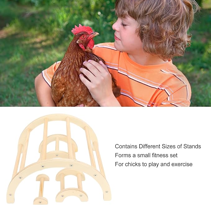 Chicken Perch, Wooden Chicken Roosting Bar Chicken Wood Stand Arch Shape Chicken Toy Multipurpose Bird Perch Stand for Chick Hamsters Gerbils and Small Animals