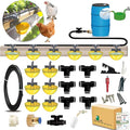 Complete Set Pipeline Automatic Chicken Waterer System, Innovative Quick-Connect Water System with Large Size Water Cups Removable and Washable, 18ft Pipeline and Float Valve (Yellow, 6Cup)