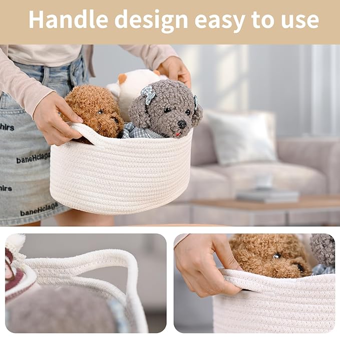 Woven Burr Basket with Handles – Perfect for Valentine's Day, Birthdays & Special Occasions, Black Decorative Storage Container for Gifts, Toys, or Essentials