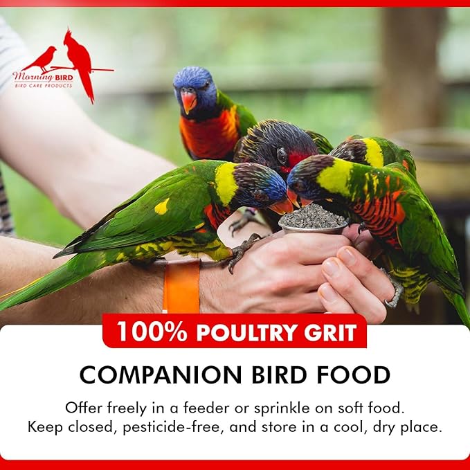 Morning Bird Poultry Grit for Birds 4.5 lbs (3-Pack, 1.5 lbs Each) - Mineral-Rich Supplement for Digestion & Calcium Support - Natural Poultry Feed Additive and Chicken Grit for Healthy Birds