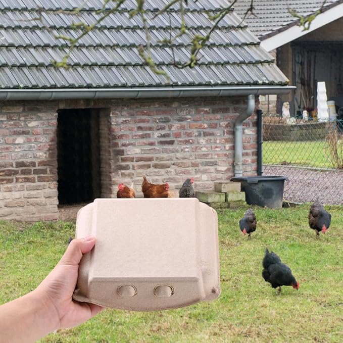 Vintage Egg Cartons 50 Pack, Blank Natural Paper Pulp Square Dozen Egg Cartons Eggs, Classical 3x4 Style Holds Up to One Twelve 12 Count Chicken Eggs, Sturdy Design Made from Recycled Cardboard
