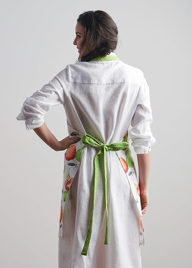Maison d' Hermine 100% Cotton Apron for women with Pocket Kitchen Chef Apron for Men Cooking Easter Decorations