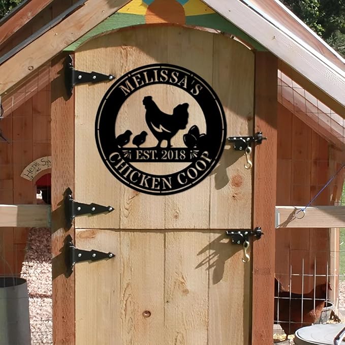 Luxury Personalized Chicken Coop Metal Sign, Custom Metal Chicken Farm Sign, Chicken Sign, Chicken Hen House Sign, Hen Hourse Decorations, Farmer Gifts, Chicken Coop Decor 3
