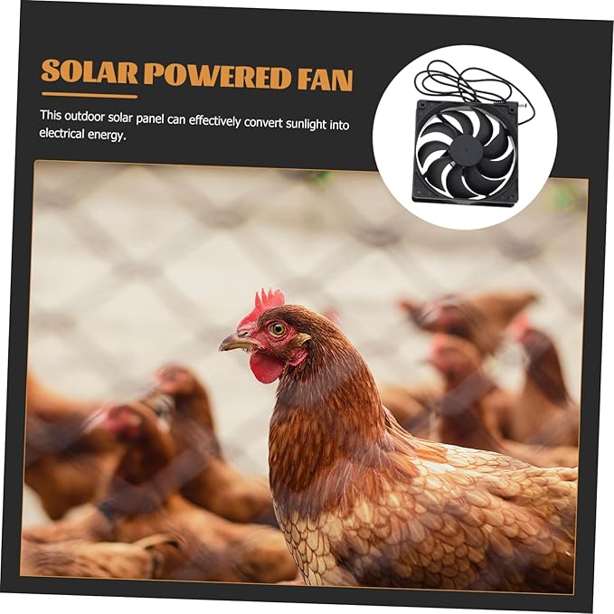 Yardwe 1set Solar Powered Fan for Chicken Coop and Greenhouse Small Exhaust Fan for Pet House Cooling Lightweight and Circulation