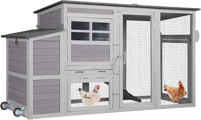 Gutinneen Chicken Coop Large Chicken House with Run Wooden Poultry Cage with Nesting Box,Large Opening Roof