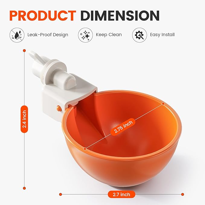 Chicken Water Cups Automatic Chicken Waterer 9 Pack+1 Bonus Cup Included