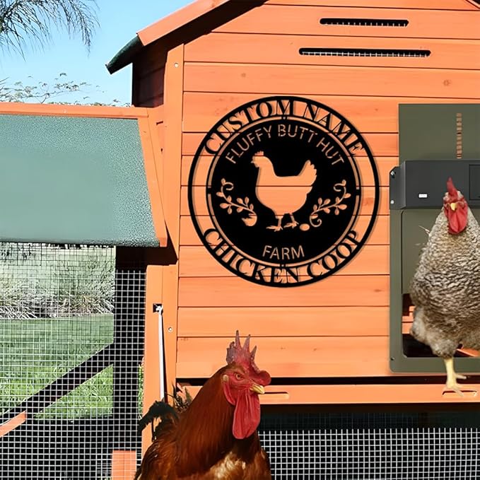 Luxury Personalized Chicken Coop Metal Sign, Custom Metal Chicken Farm Sign, Chicken Sign, Chicken Hen House Sign, Hen Hourse Decorations, Farmer Gifts, Chicken Coop Decor 4