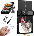 Solar Powered Automatic Chicken coop Door, Display, with Timer and Remote Control, Four Modes