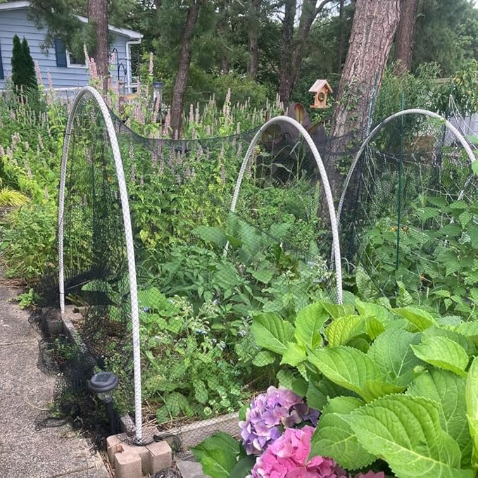 Junflying Bird Netting, 10x10 FT – 1/2" Mesh, Woven Garden Netting Against Birds, Deer, Rabbits, Small Animals, Mesh Net Roof Cover for Bed, Vegetables, Fruit Tree, Blueberry Bush & Strawberry Plant